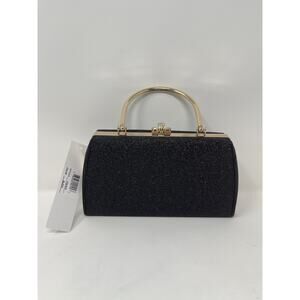 Alessia Purse Black Shimmery Gold Accents Handel New